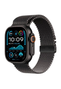 Apple Watch Ultra 2 2024 GPS + Cellular 49mm Black Titan Case with Black Titanium Milanese Loop - S (MX4W3)